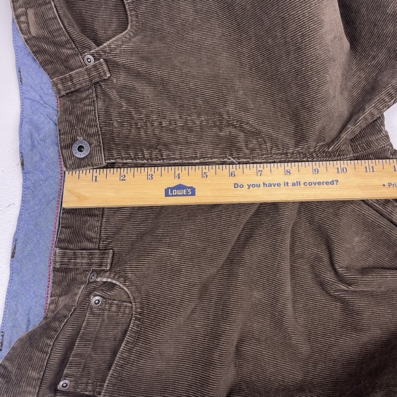 LL Bean Pants 34x30 Mens Corduroy Standard Fit Dark Brown VGUC - Picture 5 of 9